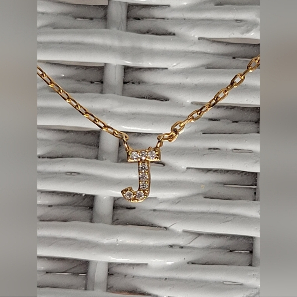 Gold Initial 'J' Necklace